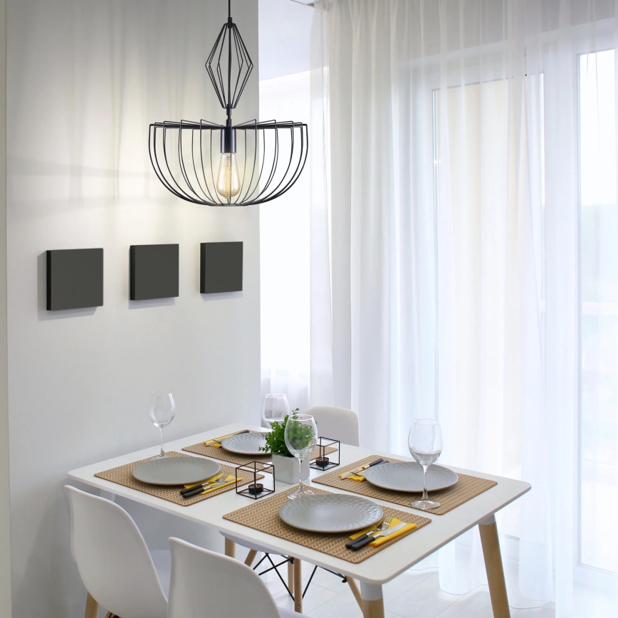 Подвесная люстра JASMINA 1xE27/20W/230V диаметр 40 см черный