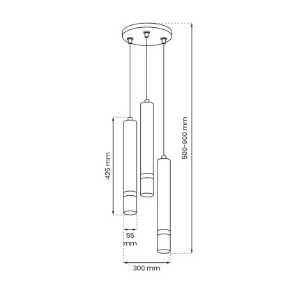 Подвесная люстра JOKER 3xGU10/8W/230V белый/золотой