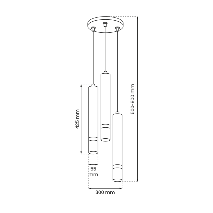 Подвесная люстра JOKER 3xGU10/8W/230V белый/золотой