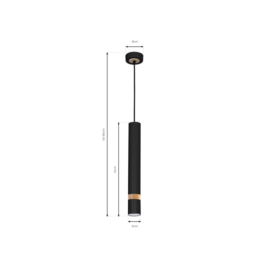 Подвесная люстра JOKER BLACK WOOD 1xGU10/8W/230V