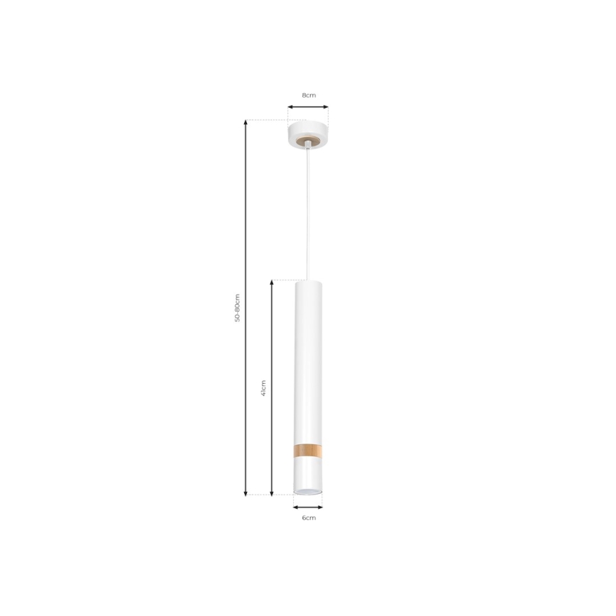 Подвесная люстра JOKER WHITE WOOD 1xGU10/8W/230V
