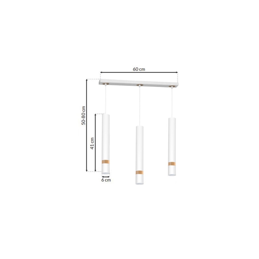 Подвесная люстра JOKER WHITE WOOD 3xGU10/8W/230V