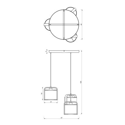 Подвесная люстра JONKO 3xE27/60W/230V