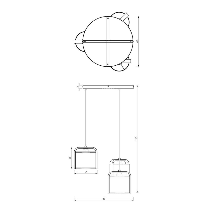 Подвесная люстра JONKO 3xE27/60W/230V