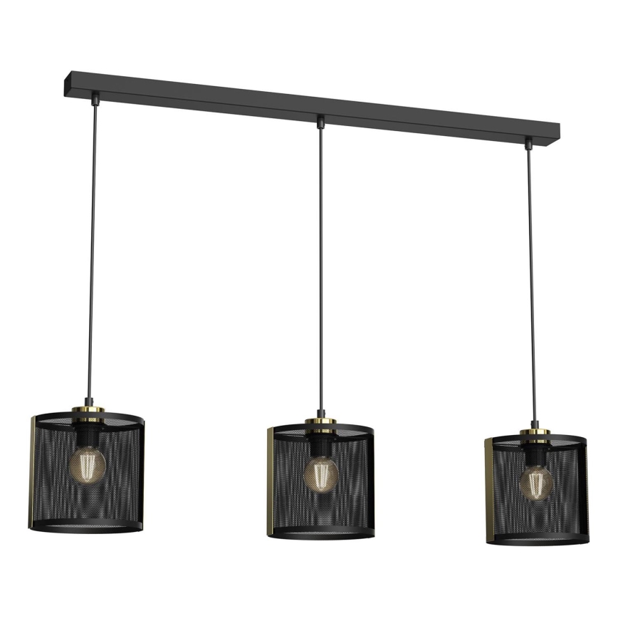 Подвесная люстра KAGA 3xE27/60W/230V черная/золотая