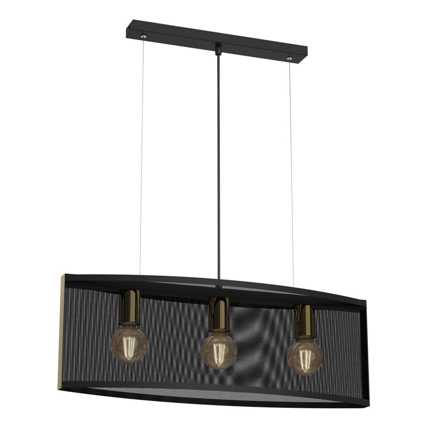 Подвесная люстра KAGA 3xE27/60W/230V черная/золотая