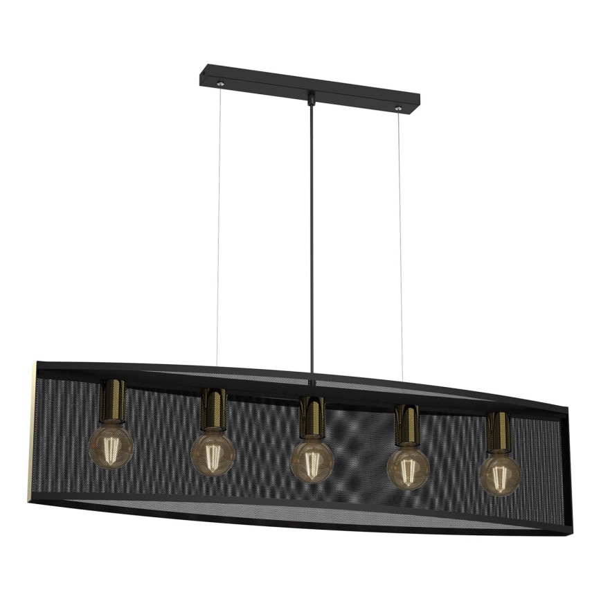Подвесная люстра KAGA 5xE27/60W/230V черная/золотая