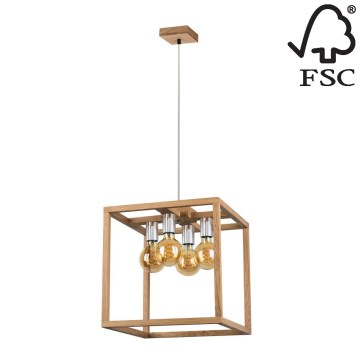 Подвесная люстра KAGO 4xE27/60W/230V дуб - сертифицировано FSC