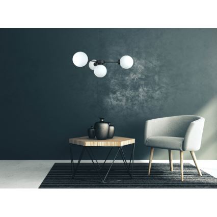 Подвесная люстра KALIOPE 4xE14/50W/230V черный/белый