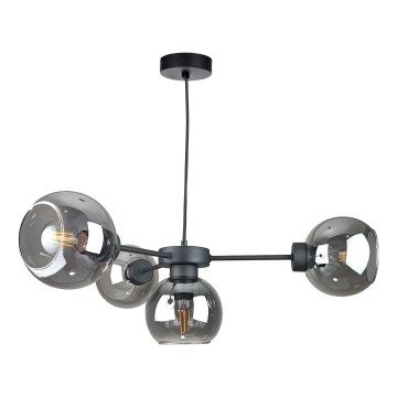 Подвесная люстра KALIOPE 4xE27/60W/230V черный/дымчатый черный