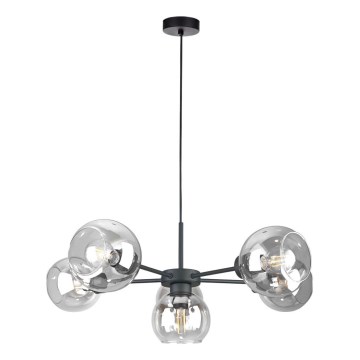Подвесная люстра KALIOPE 6xE27/60W/230V черный/прозрачный