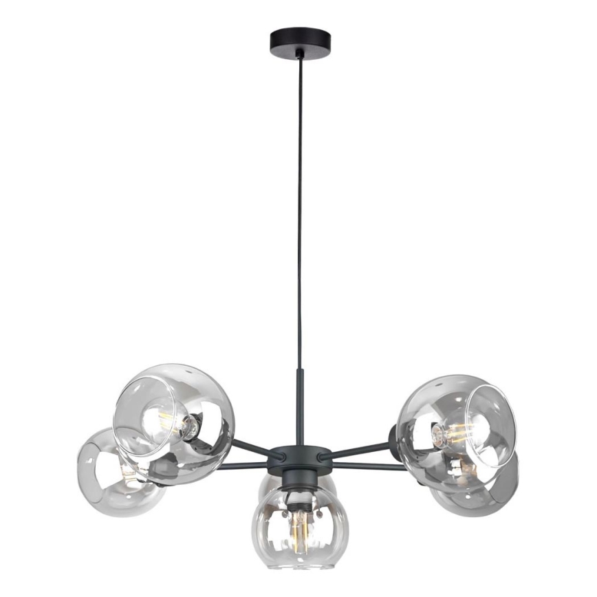 Подвесная люстра KALIOPE 6xE27/60W/230V черный/прозрачный
