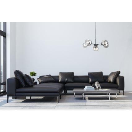 Подвесная люстра KALIOPE 6xE27/60W/230V черный/прозрачный