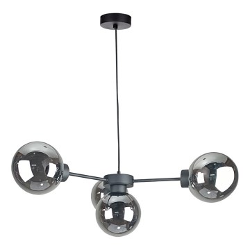 Подвесная люстра KALIOPE II 4xE14/50W/230V черный/дымчатый черный
