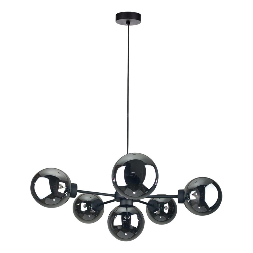Подвесная люстра KALIOPE II 6xE14/50W/230V черный/дымчатый черный