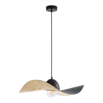 Подвесная люстра KAPELLO 1xE27/60W/230V диаметр 55 cm черная/золотая