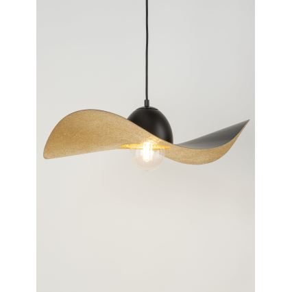Подвесная люстра KAPELLO 1xE27/60W/230V диаметр 55 cm черная/золотая