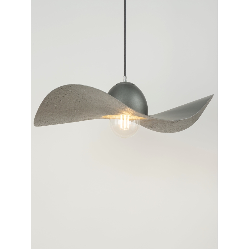 Подвесная люстра KAPELLO 1xE27/60W/230V диаметр 55 cm серая/серебряная