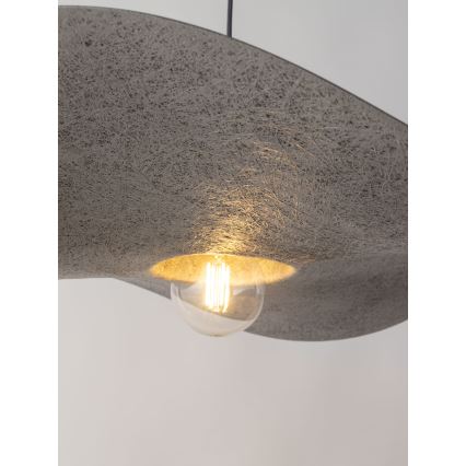 Подвесная люстра KAPELLO 1xE27/60W/230V диаметр 55 cm серая/серебряная