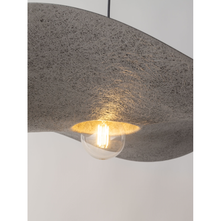 Подвесная люстра KAPELLO 1xE27/60W/230V диаметр 55 cm серая/серебряная