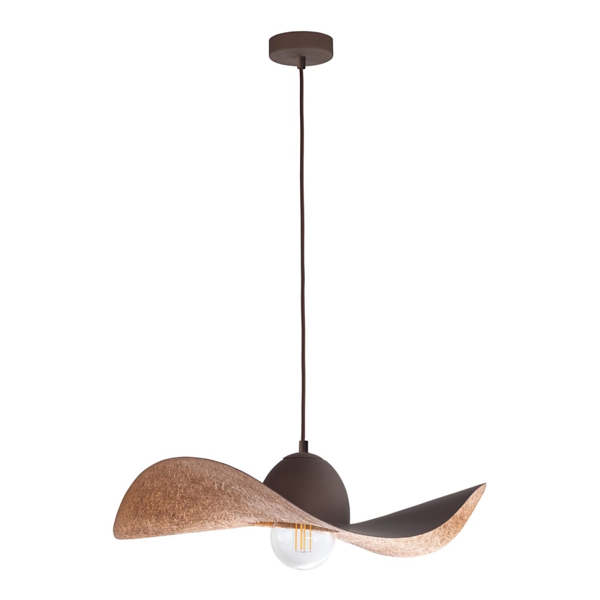 Подвесная люстра KAPELLO 1xE27/60W/230V диаметр 55 cm коричневая/медная