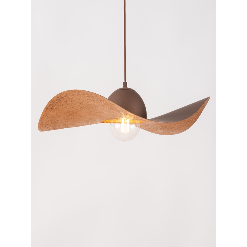 Подвесная люстра KAPELLO 1xE27/60W/230V диаметр 55 cm коричневая/медная