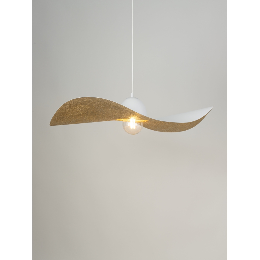 Подвесная люстра KAPELLO 1xE27/60W/230V диаметр 76 cm белая/золотая