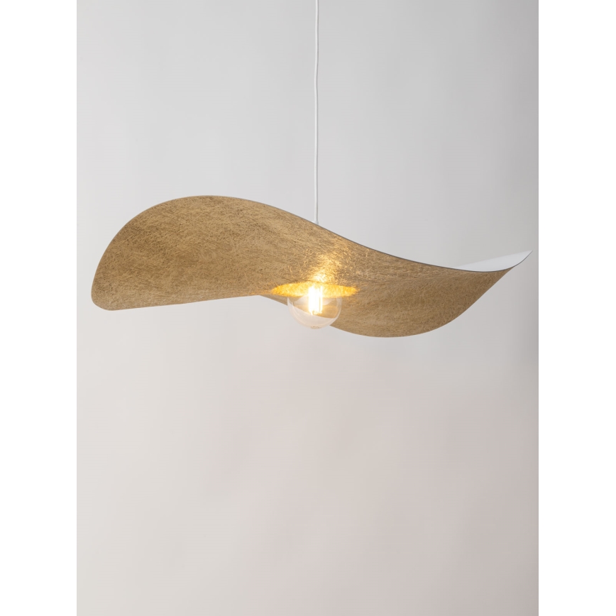 Подвесная люстра KAPELLO 1xE27/60W/230V диаметр 76 cm белая/золотая