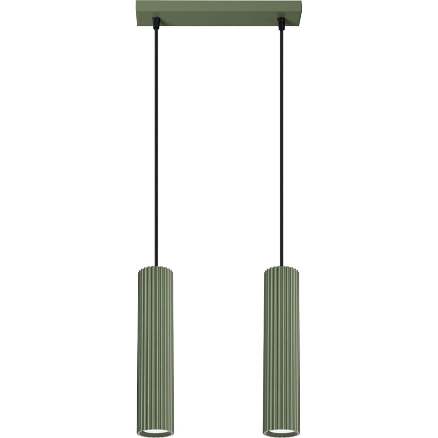 Подвесная люстра KARBON 2xGU10/10W/230V зеленый