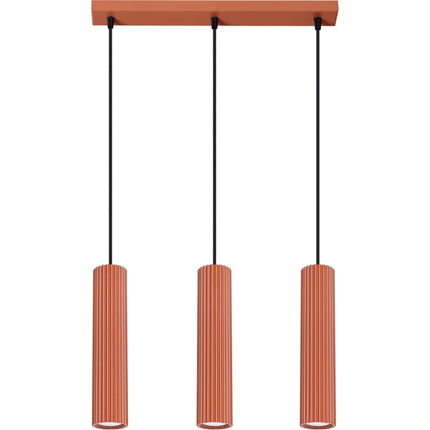 Подвесная люстра KARBON 3xGU10/10W/230V красный
