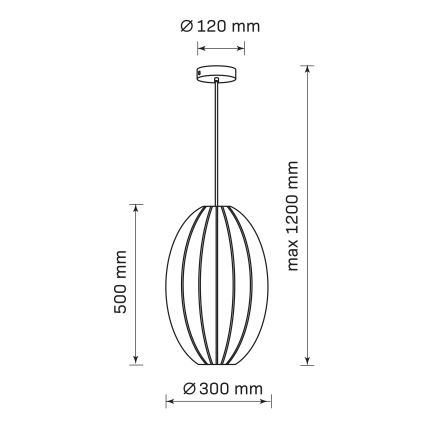 Подвесная люстра KAREI 1xE27/20W/230V диаметр 30 см черный