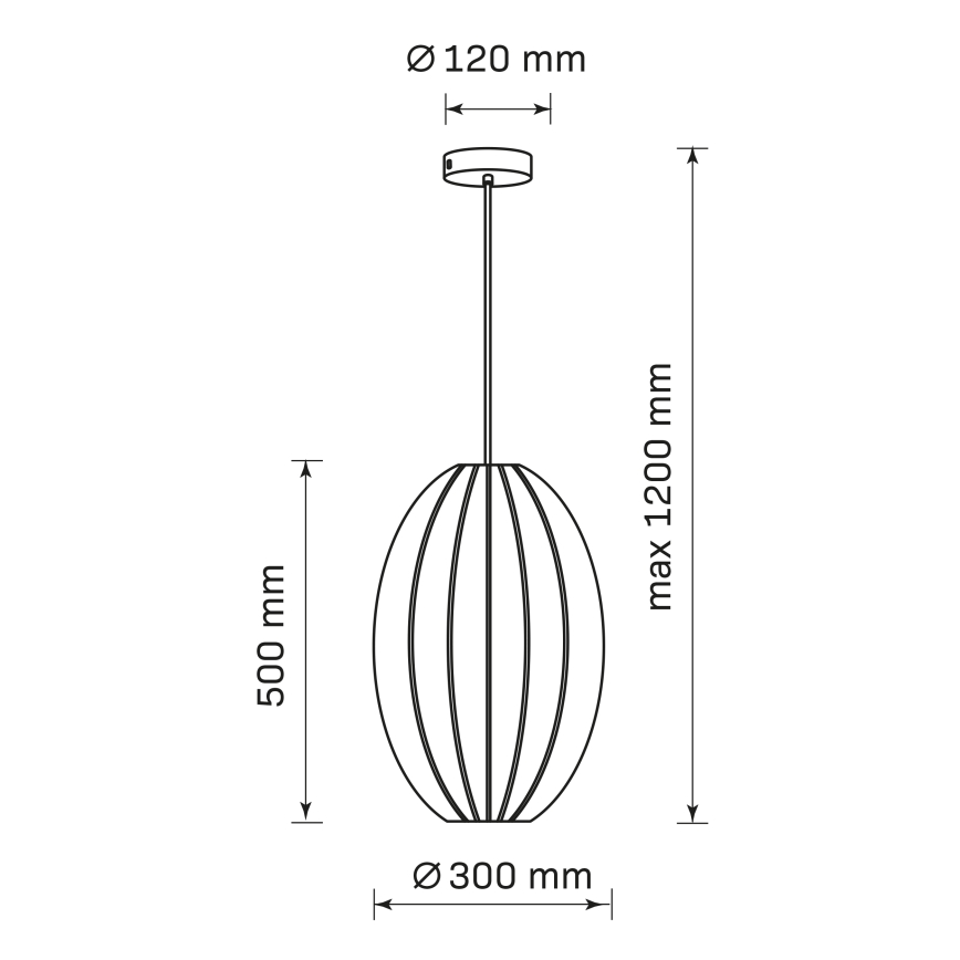 Подвесная люстра KAREI 1xE27/20W/230V диаметр 30 см черный