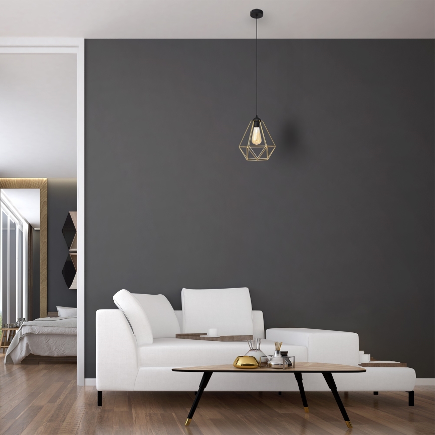 Подвесная люстра KARO 1xE27/15W/230V золотистый/черный