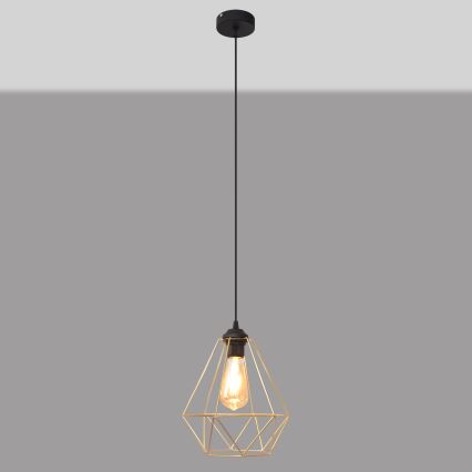 Подвесная люстра KARO 1xE27/15W/230V золотистый/черный