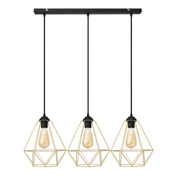 Подвесная люстра KARO 3xE27/15W/230V золотистый/черный