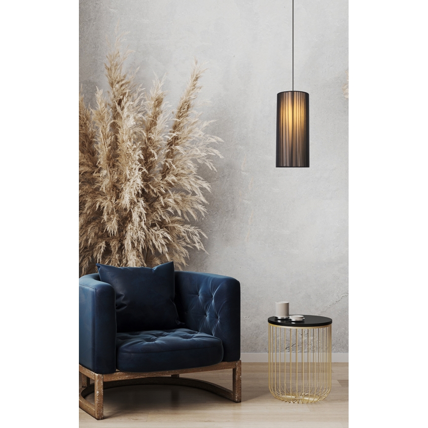 Подвесная люстра KIOTO 1xE27/40W/230V диаметр 18 см черный/бук