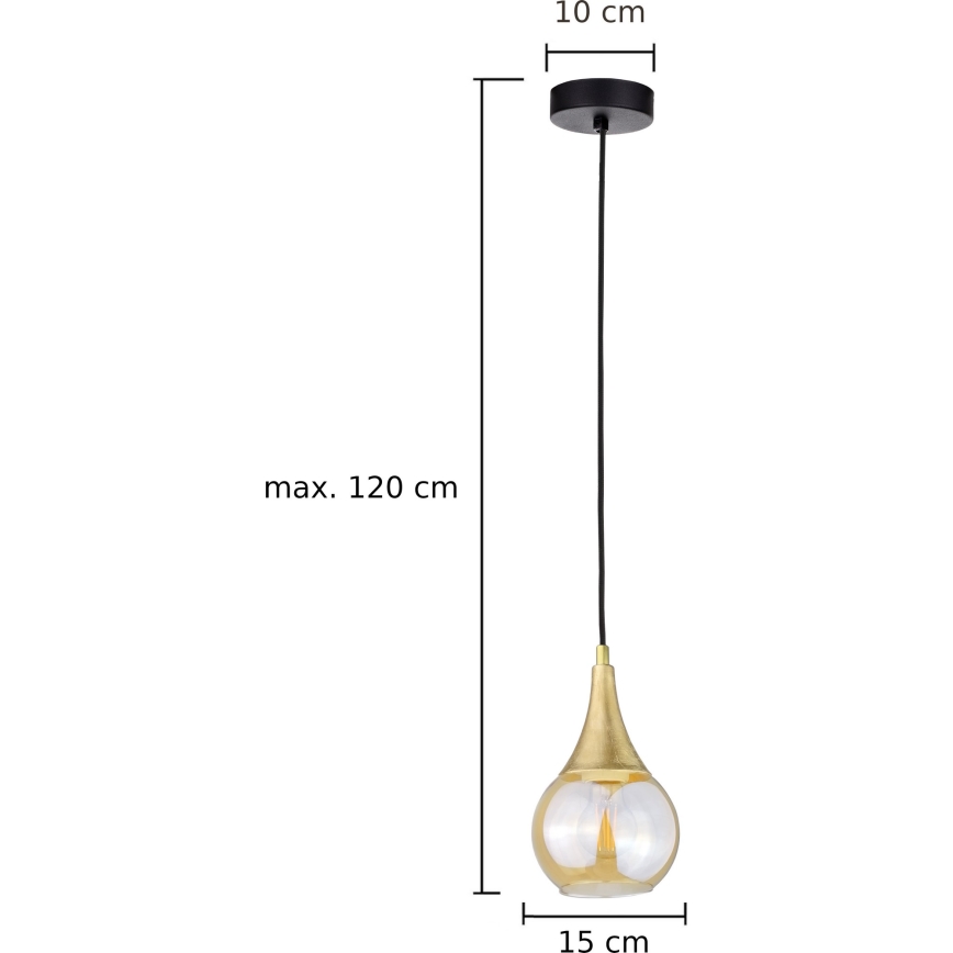 Подвесная люстра LACRIMA HONEY 1xE27/60W/230V