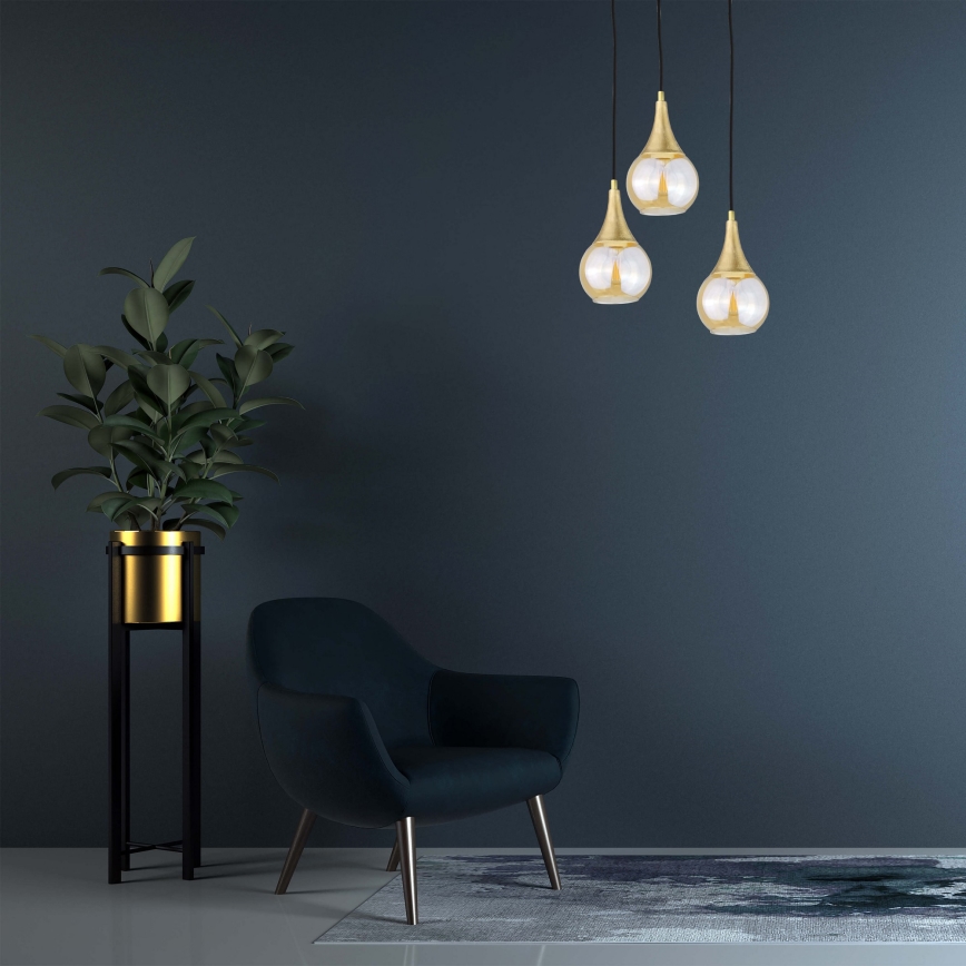Подвесная люстра LACRIMA HONEY 3xE27/60W/230V диаметр 30 см