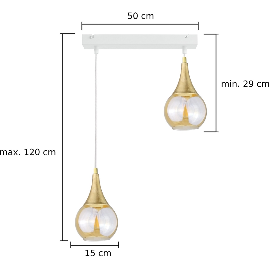 Подвесная люстра LACRIMA WHITE 2xE27/60W/230V