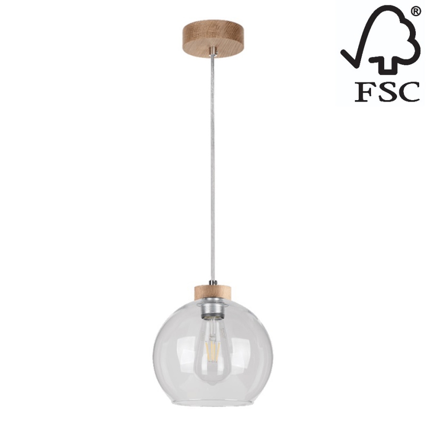 Подвесная люстра LAGUNA 1xE27/60W/230V дуб - сертифицировано FSC