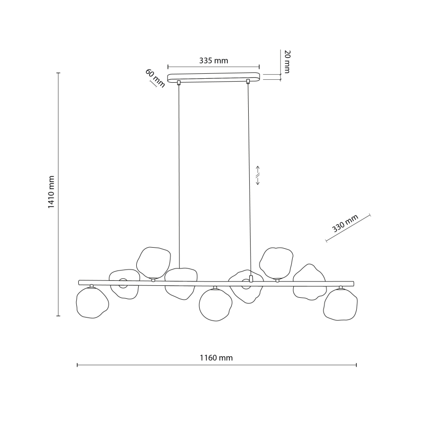 Подвесная люстра LAVA на тросе 9xG9/8W/230V бежевый/дымчато-бежевый