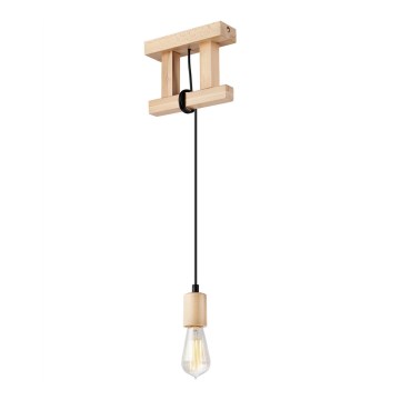 Подвесная люстра LEON 1xE27/60W/230V бук - сертифицировано FSC
