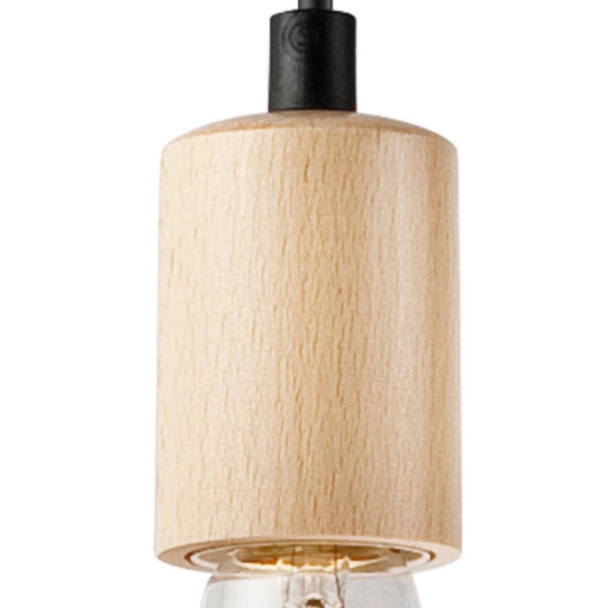 Подвесная люстра LEON 1xE27/60W/230V бук - сертифицировано FSC