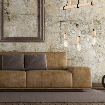 Подвесная люстра LEON 3xE27/60W/230V - сертифицировано FSC