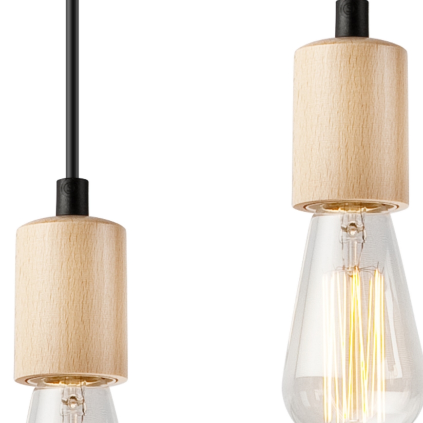 Подвесная люстра LEON 5xE27/60W/230V бук - сертифицировано FSC