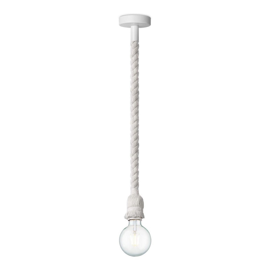 Подвесная люстра LEONARDO ROPE 1xE27/10W/230V белый