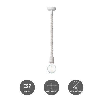 Подвесная люстра LEONARDO ROPE 1xE27/10W/230V белый