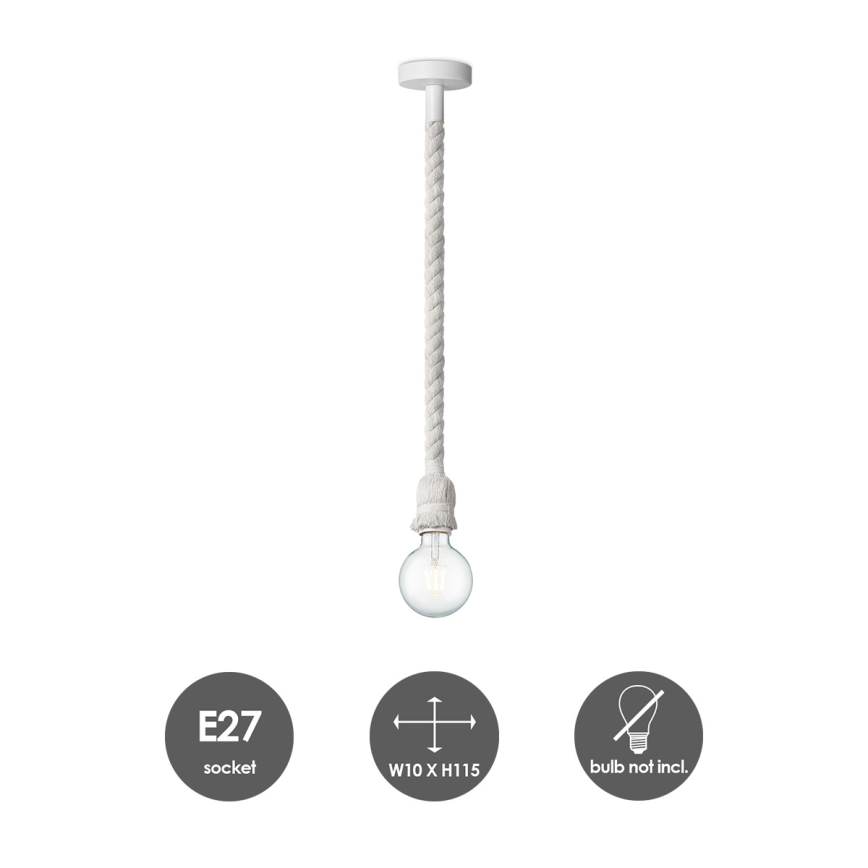 Подвесная люстра LEONARDO ROPE 1xE27/10W/230V белый