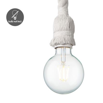 Подвесная люстра LEONARDO ROPE 1xE27/10W/230V белый