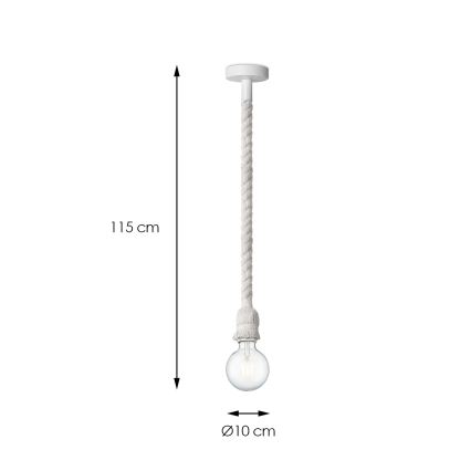 Подвесная люстра LEONARDO ROPE 1xE27/10W/230V белый